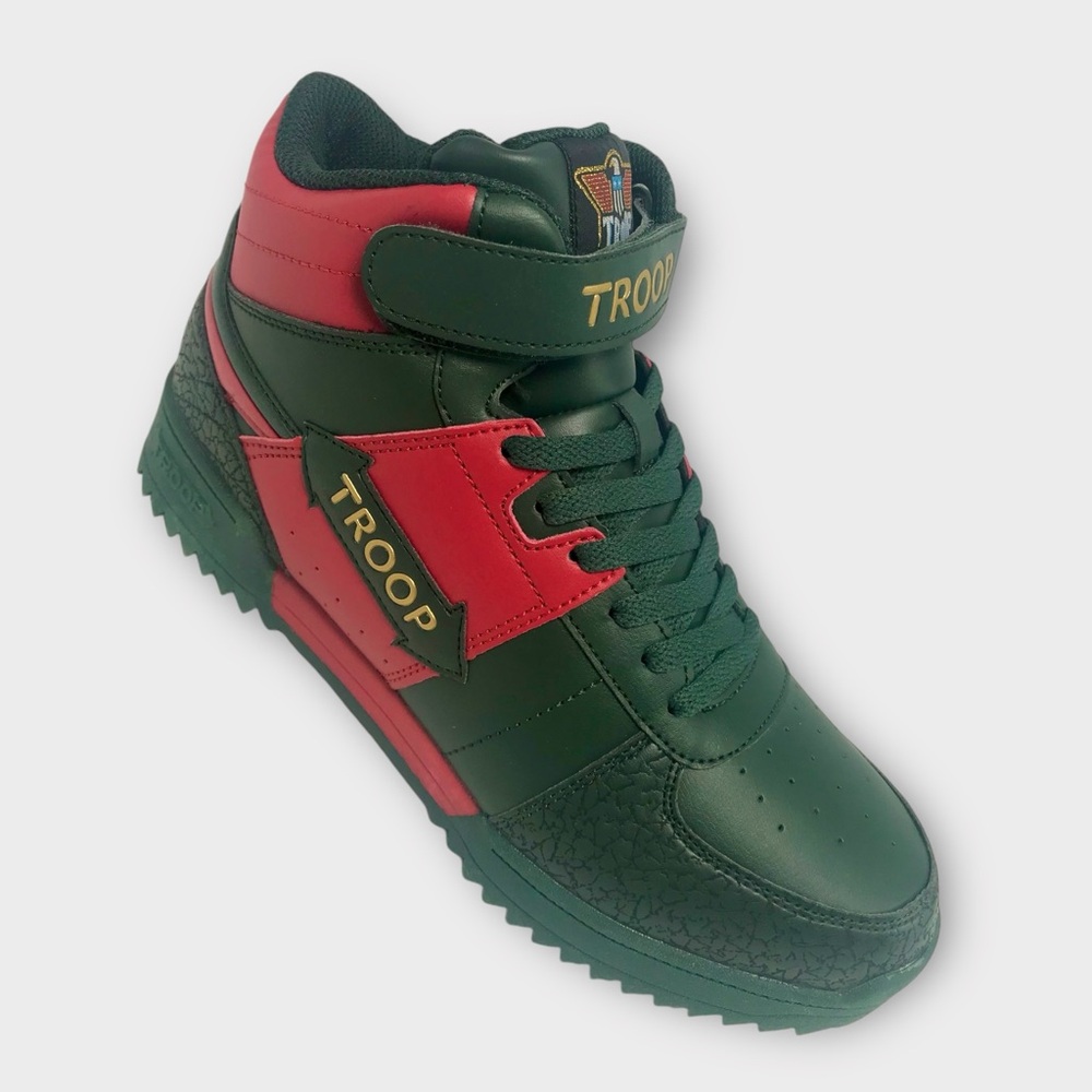 Men's Troop Crown Mid Ripple Green | Red High-Top Sneakers NWT